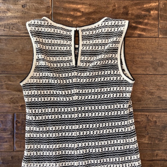 J. Crew Collection Crochet Midi Dress in Stripe Womens S Ivory Black Resortwear - Picture 6 of 16